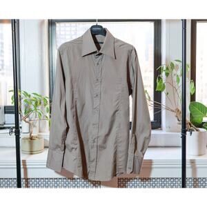 Gucci Gray Long Sleeve Dress Shirt (Size 43)